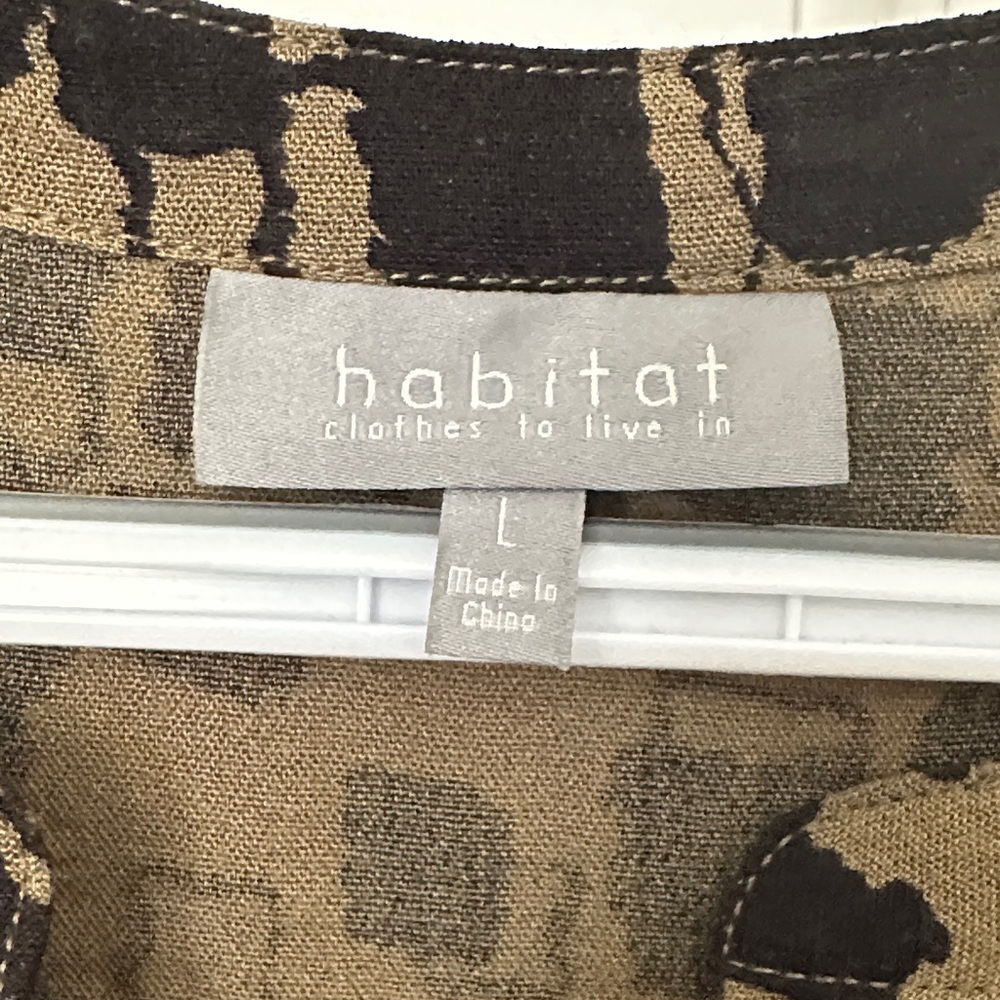 Habitat Olive Green and Black Patterned Top